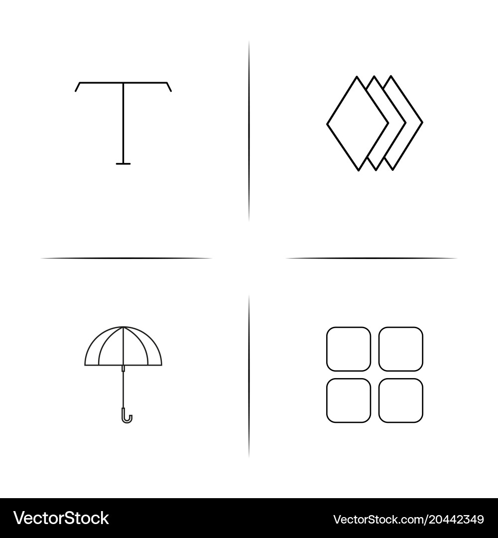 Web and text simple linear icon setsimple outline vector image