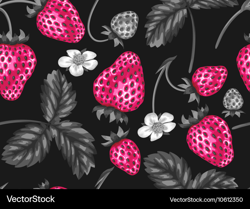 Abstract seamless pattern with strawberries Vector Image