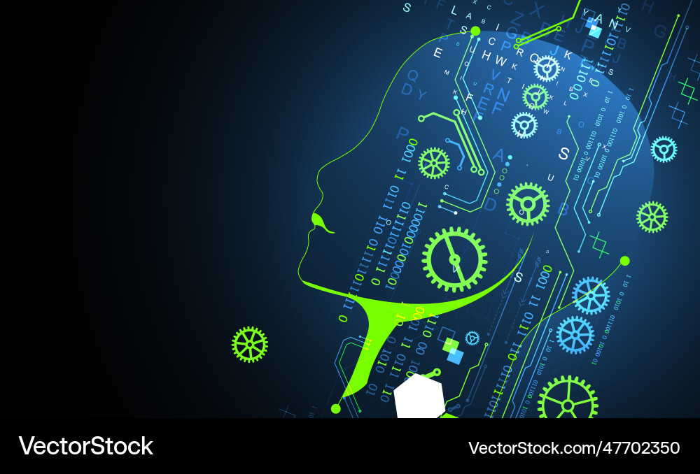 Artificial intelligence technical background Artificial intelligence technical background vector image