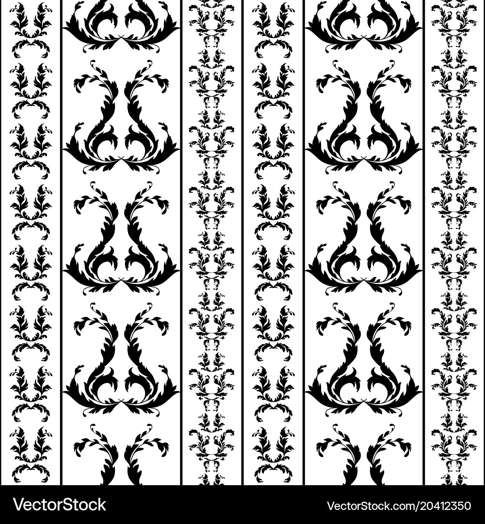 Baroque Scroll Pattern vector image