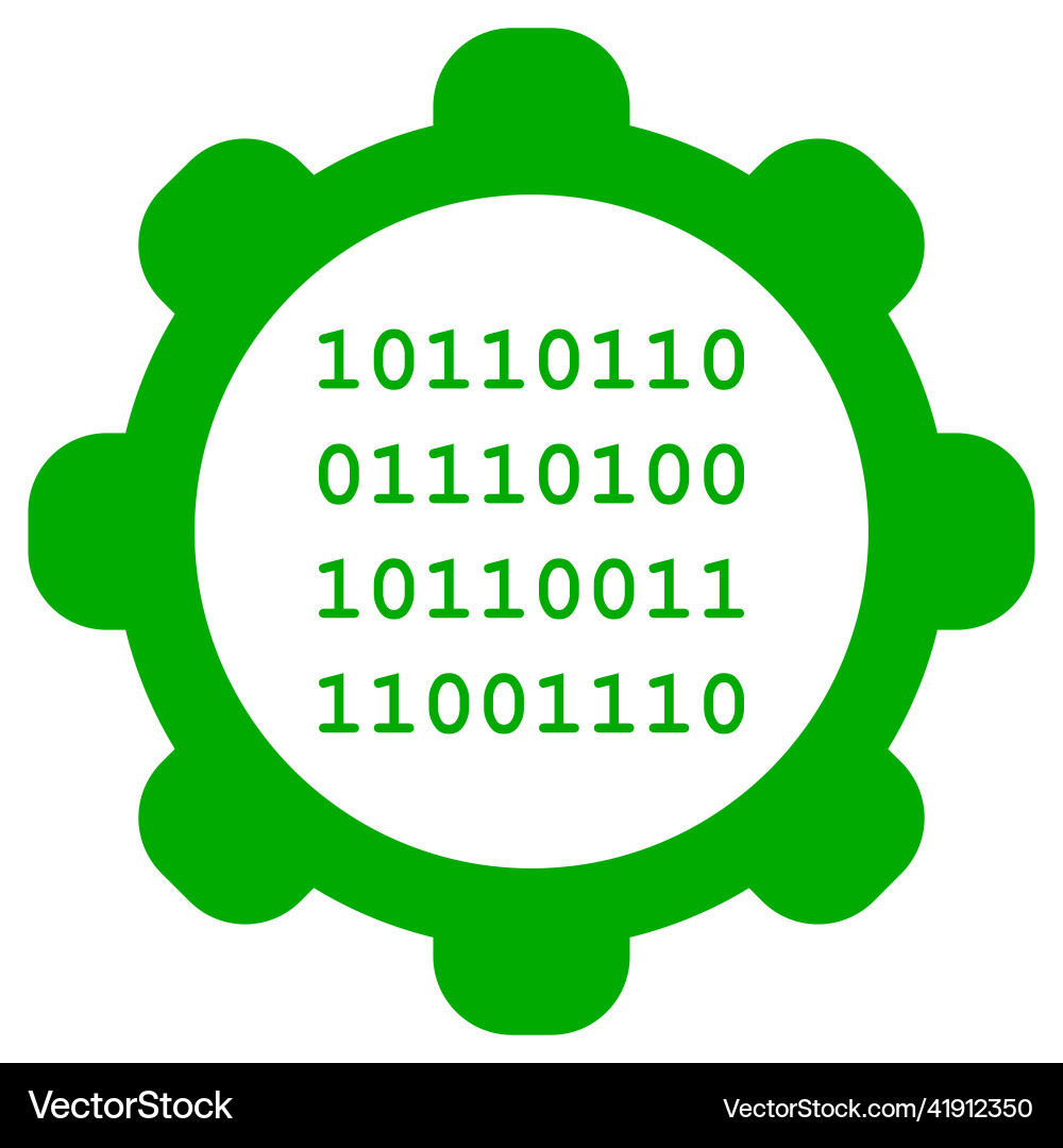 Binary code and wheel Vector Image