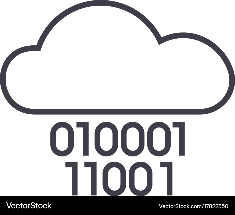 Cloud servicedigits zero onebinary code vector image
