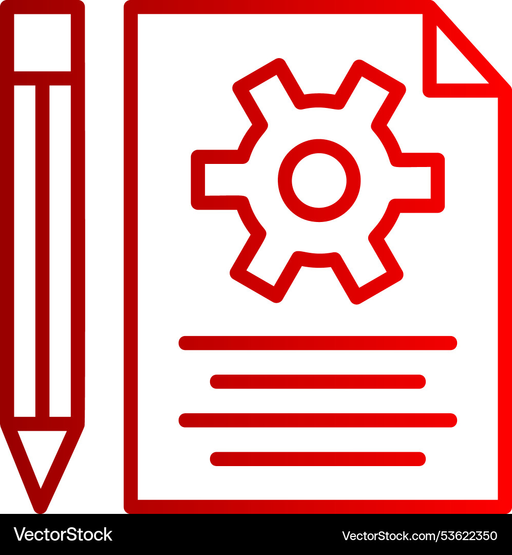 Development line gradient icon vector image