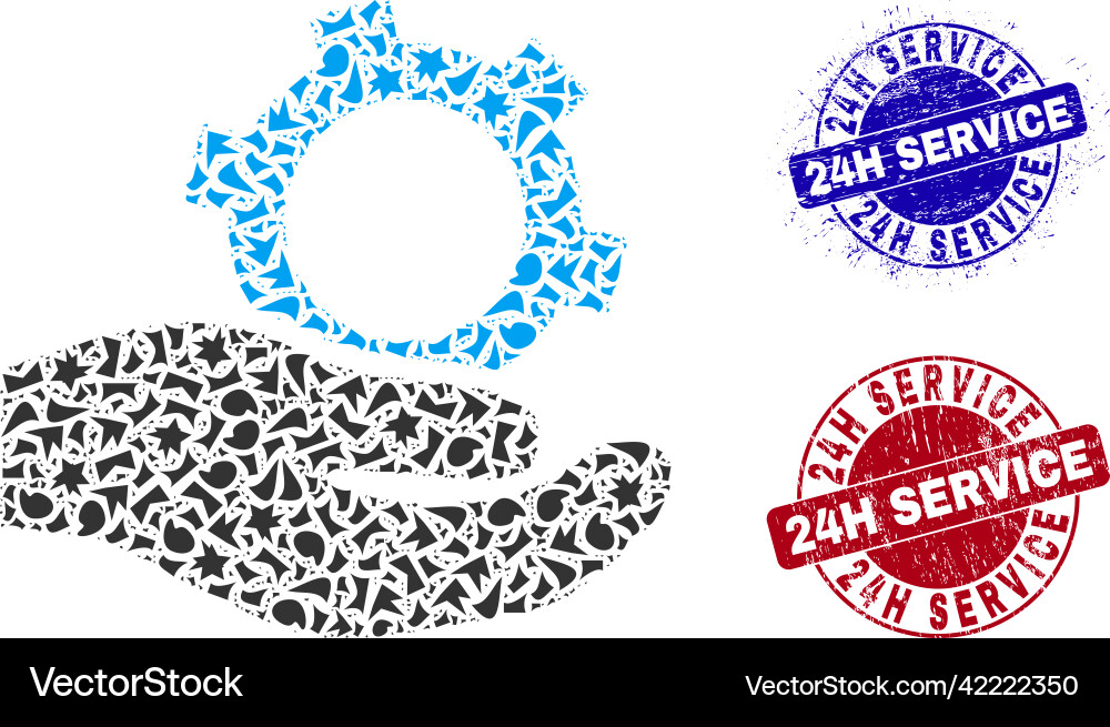 Engineering Service Mosaik von Shards mit 24h Engineering Service Mosaik von Shards mit 24h vektorbild