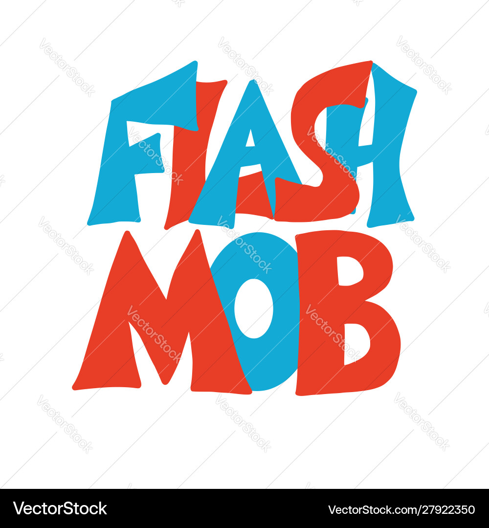 Flashmob stylized text emblem simple design vector image