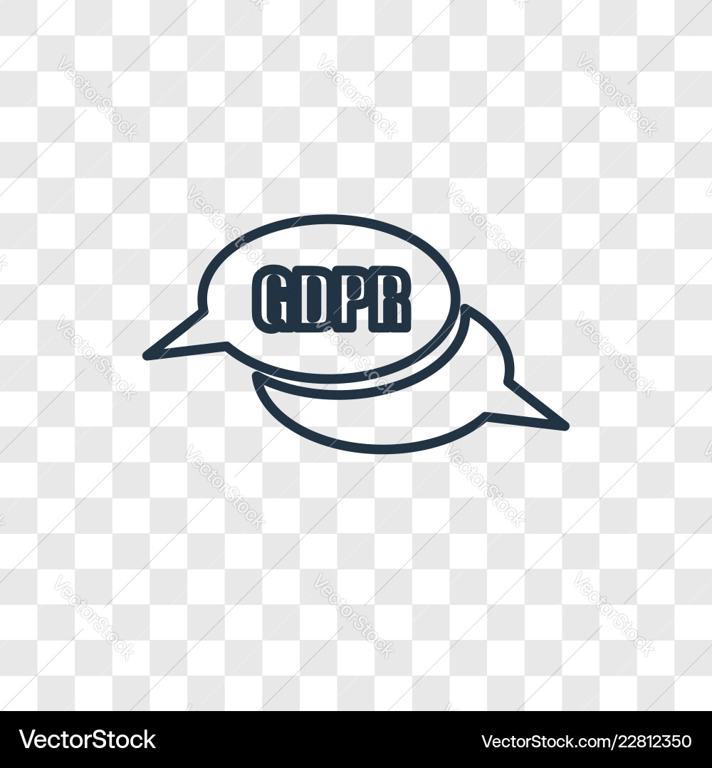 Gdpr concept linear icon isolated on transparent Gdpr concept linear icon isolated on transparent vector image