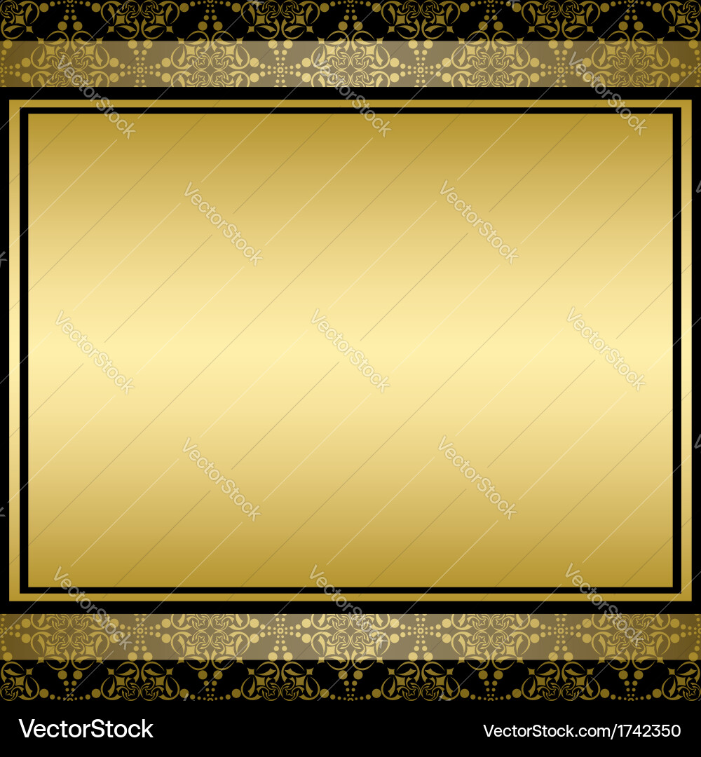 Golden background with gradient on vintage pattern vector image
