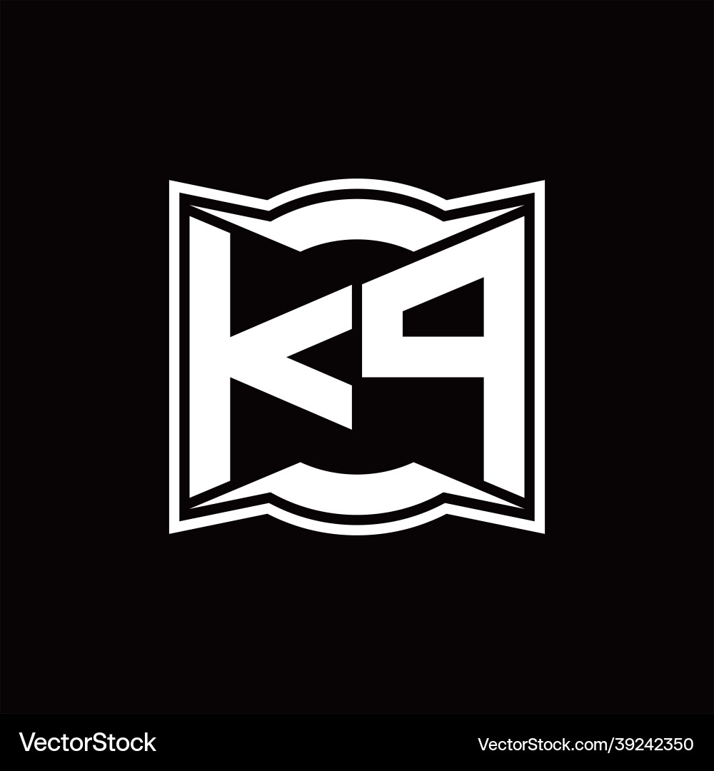 Kp logo monogram with abstract shape design Vector Image