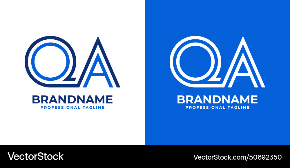 Letters qa line monogram logo suitable vector image