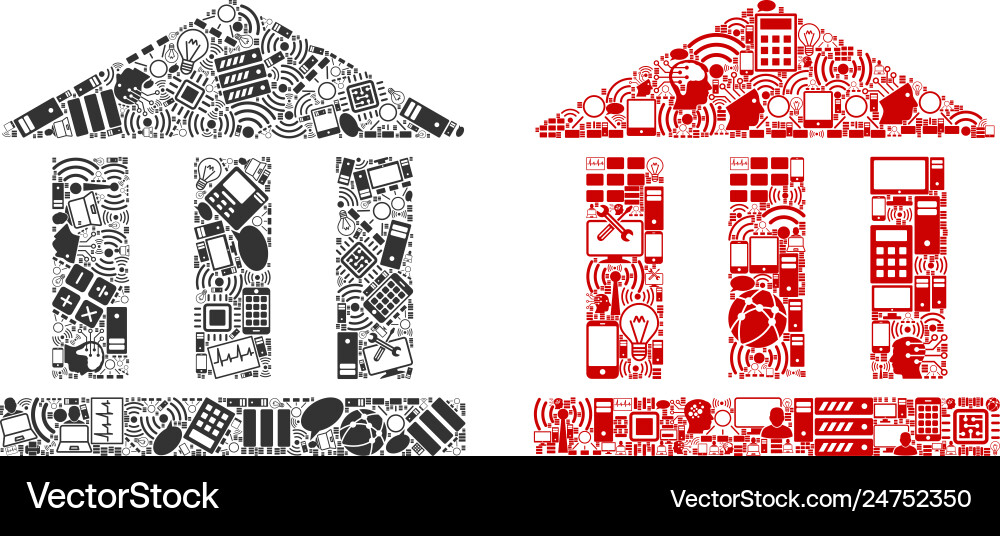 Library building composition icons for bigdata Library building composition icons for bigdata vector image