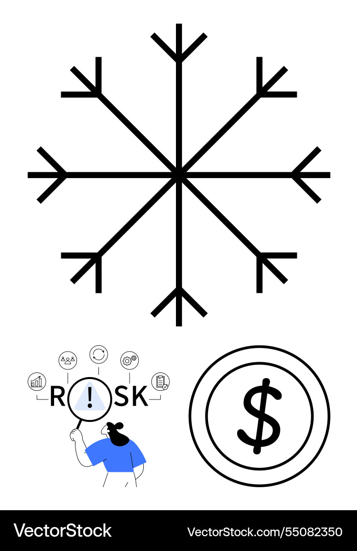 Risk assessment concept with snowflake structure Vector Image