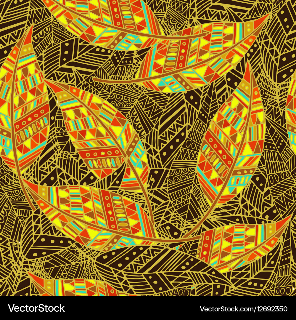 Seamless pattern with feather vector image