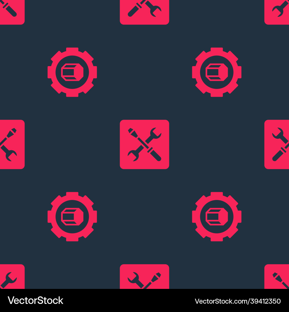 Set 3d printer setting and on seamless pattern Set 3d printer setting and on seamless pattern vector image