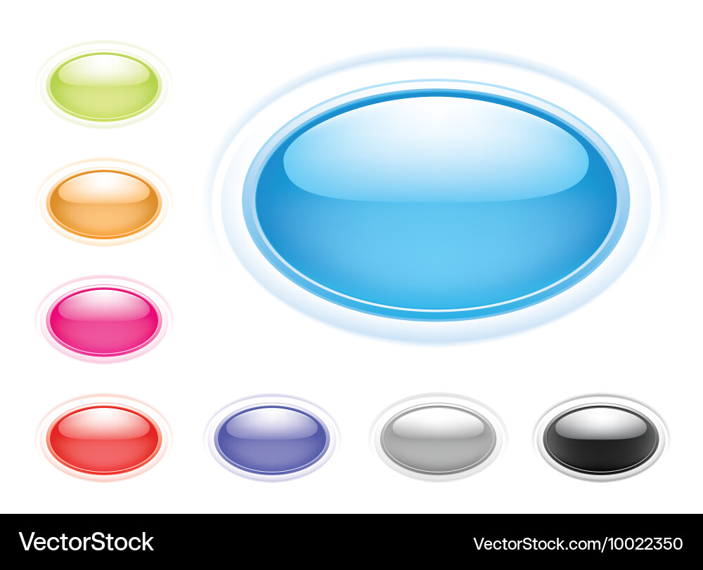 Set of glossy buttons Vector Image