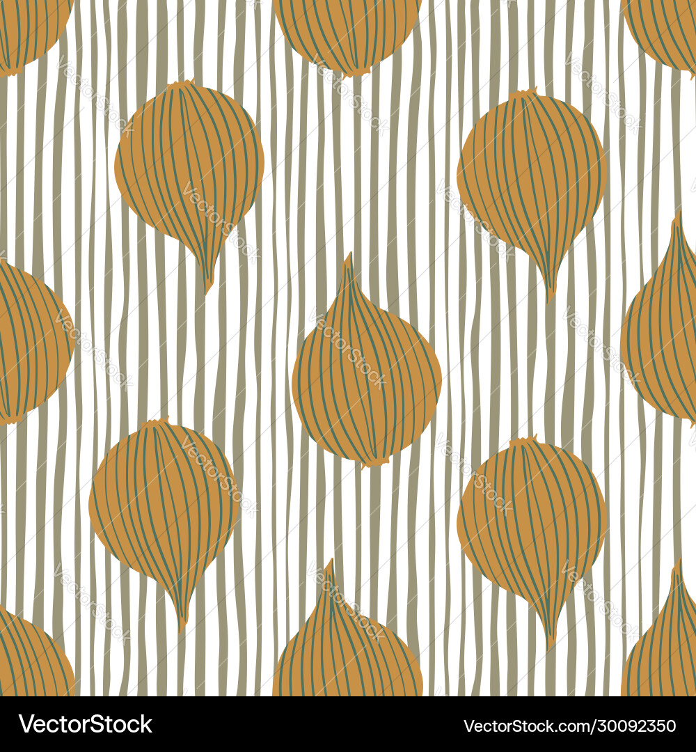 Simple onion seamless pattern on stripes Vector Image