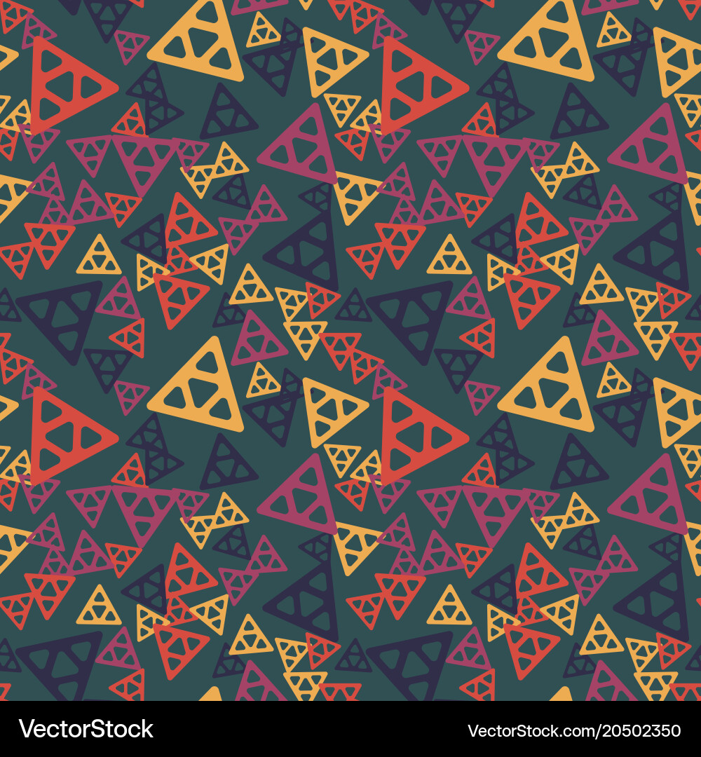 Triangular chaos seamless pattern vector image