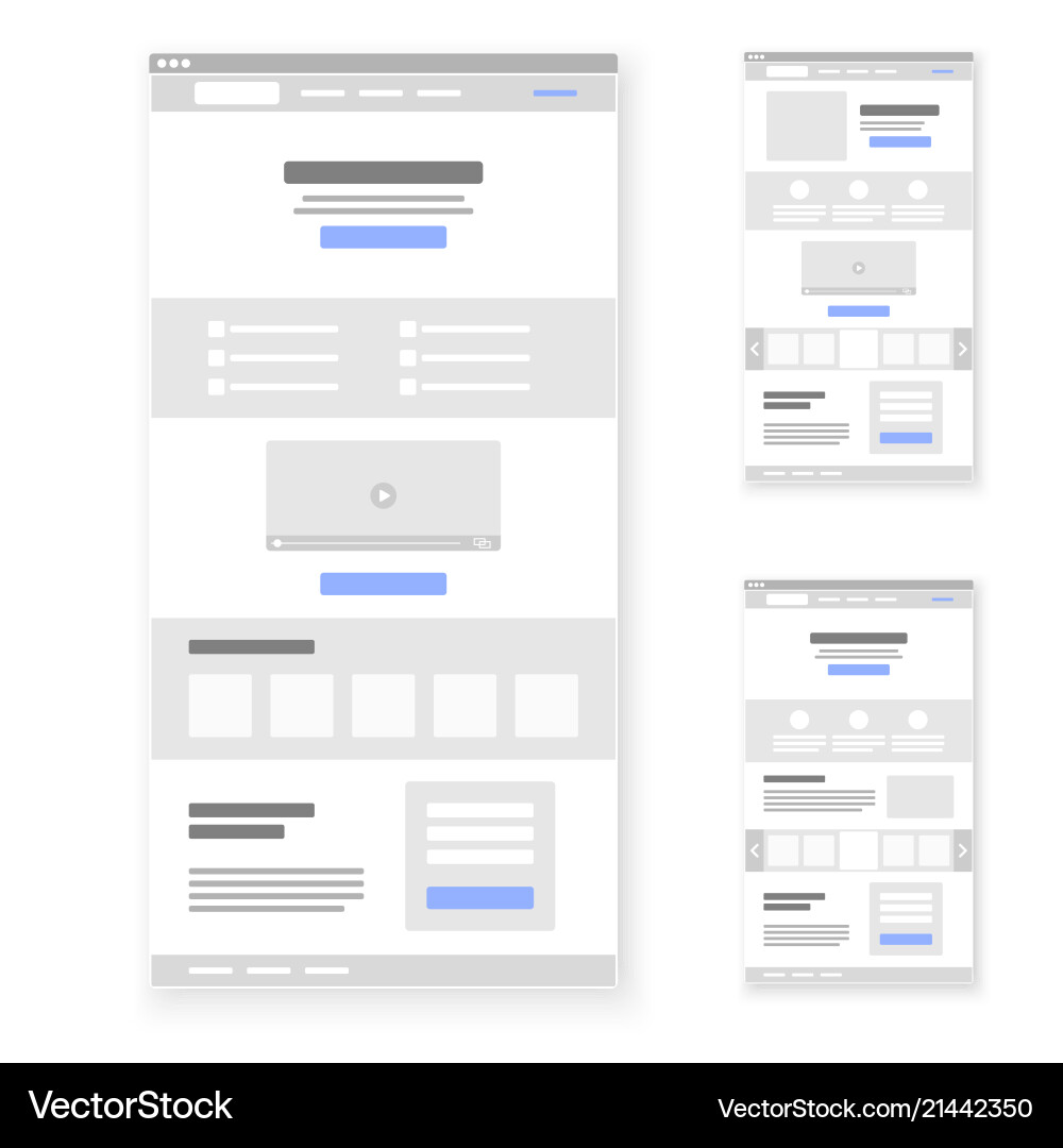 Website Wireframe Templates - UI Kit vector image