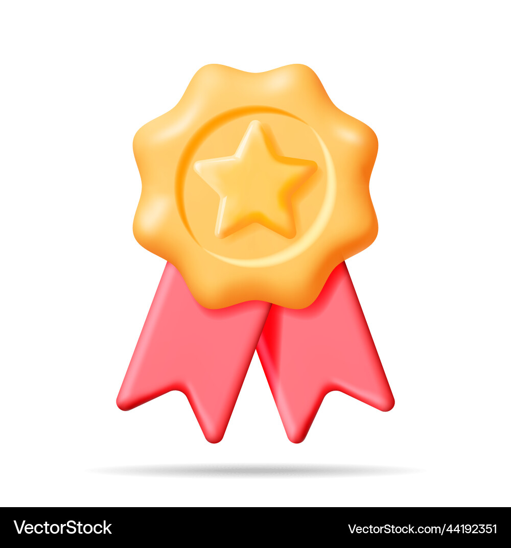 3d glossy yellow star in purple circle shape Vector Image