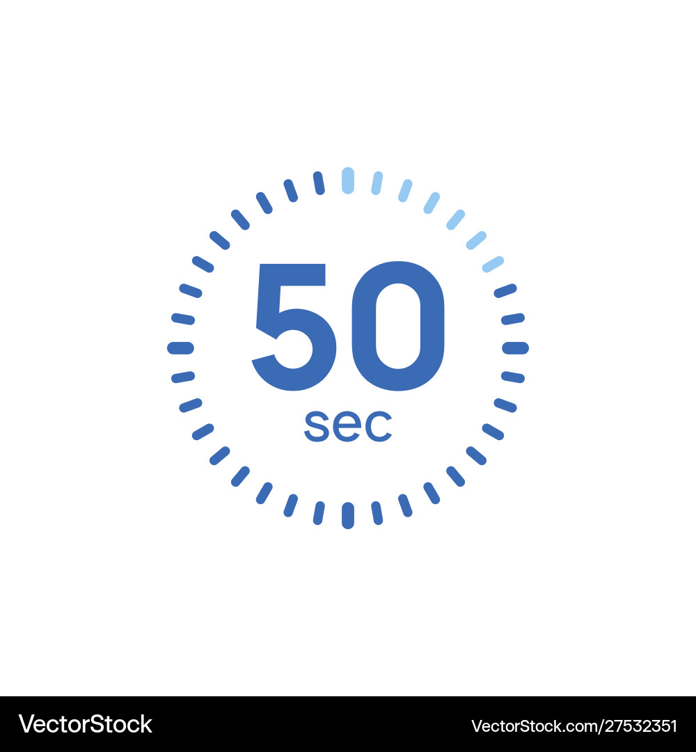 50 second timer clock sec stopwatch icon 50 second timer clock sec stopwatch icon vector image