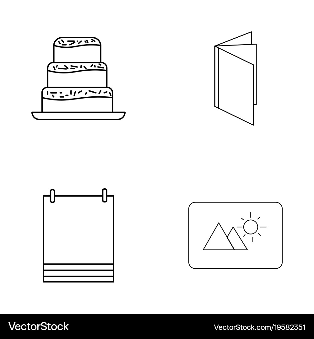 Basic elements outline icons set linear icon vector image
