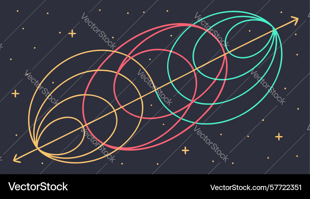 Dynamic intersecting geometric circles abstract vector image