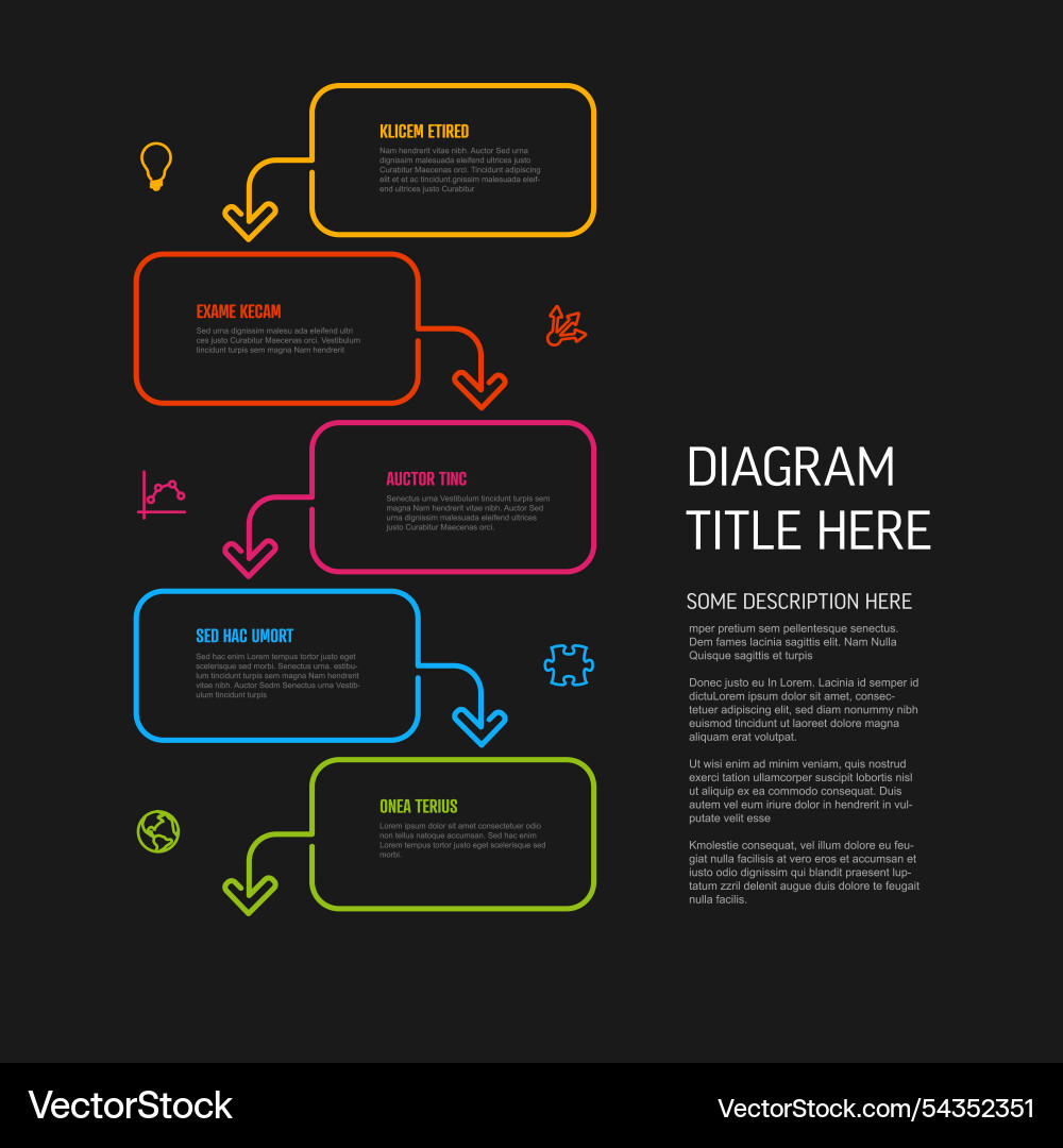 Five steps content rectangle blocks infographic Vector Image