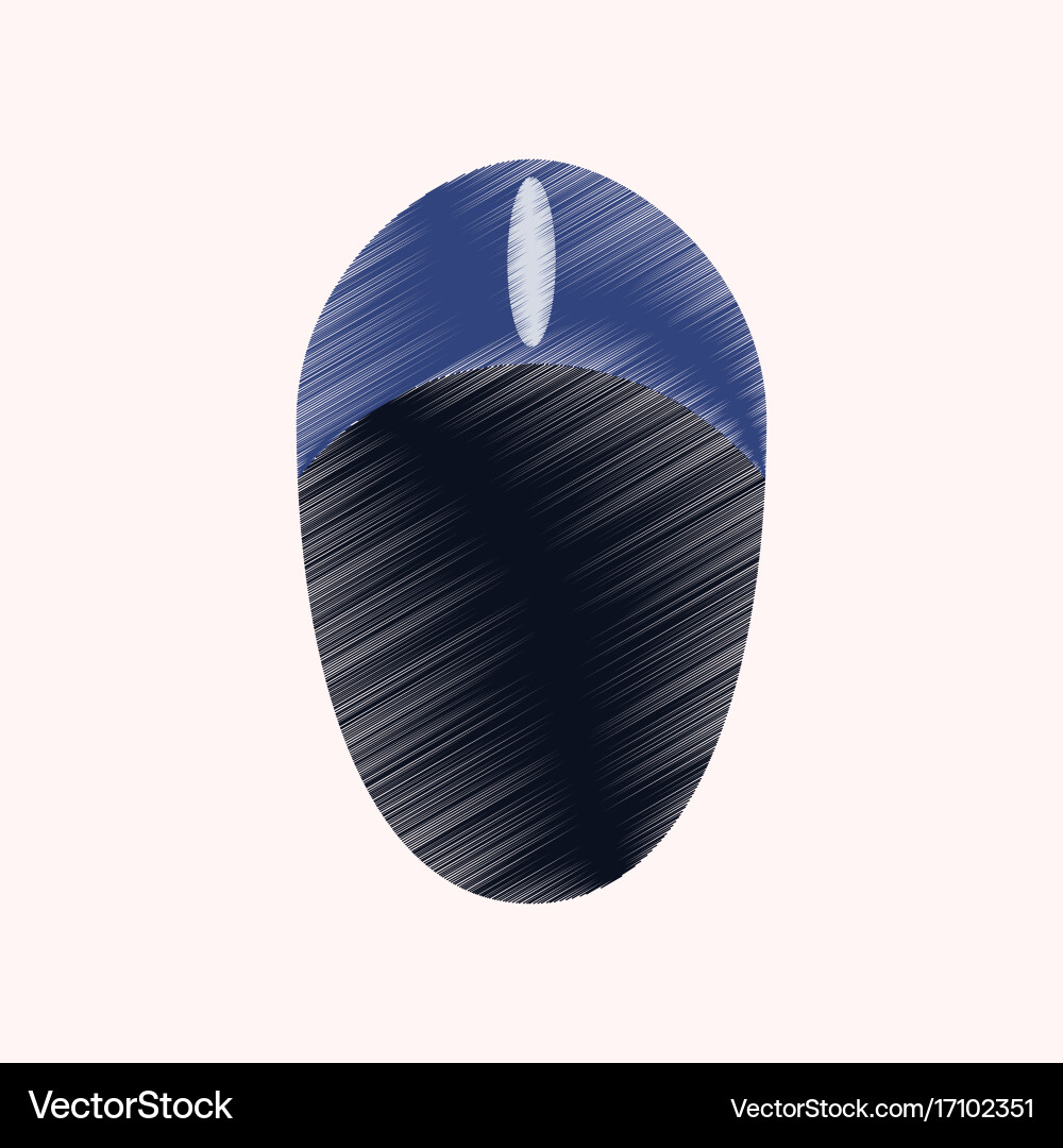 Flat shading style icon computer mouse vector image