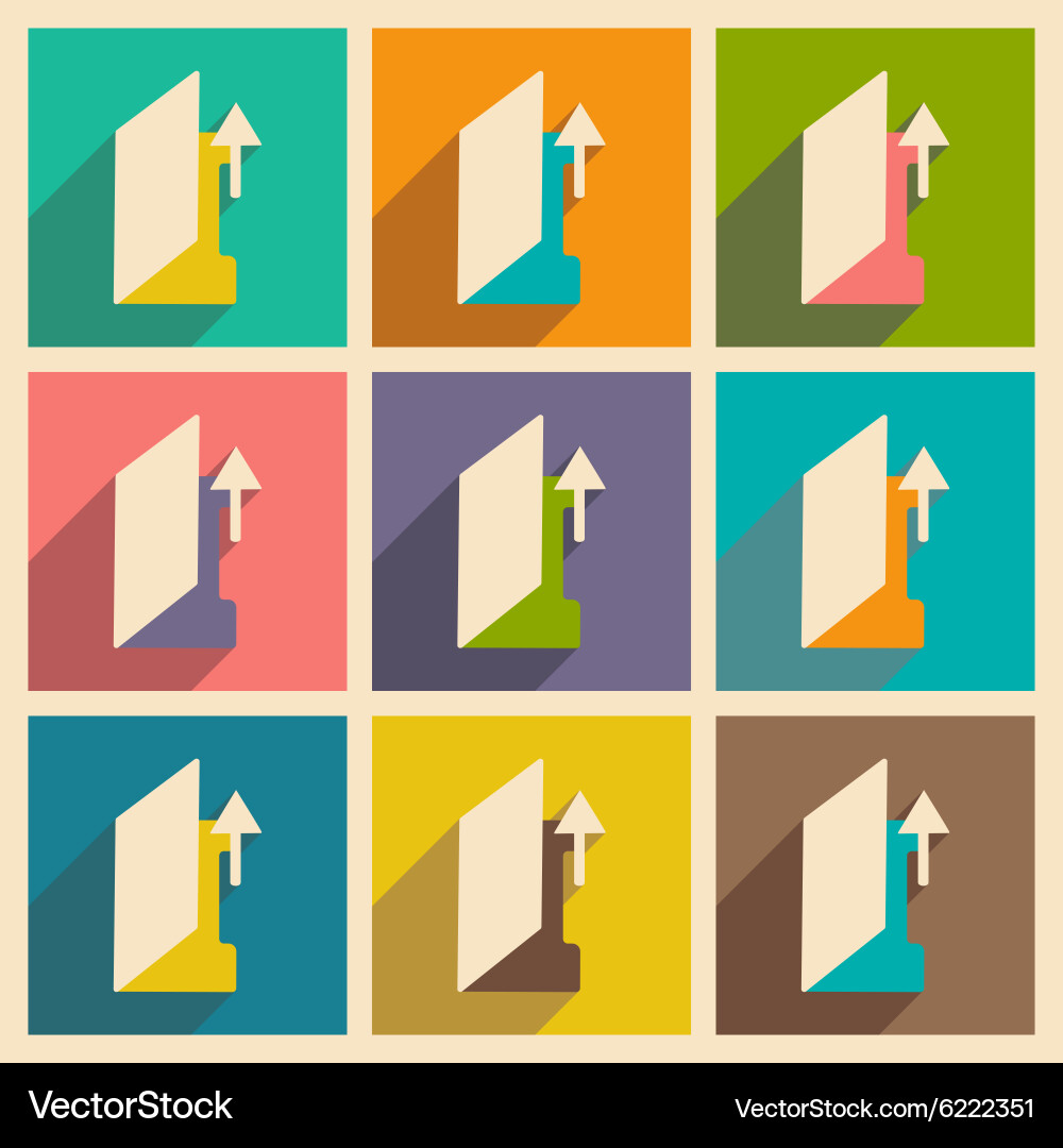 Flat with shadow concept and mobile application vector image