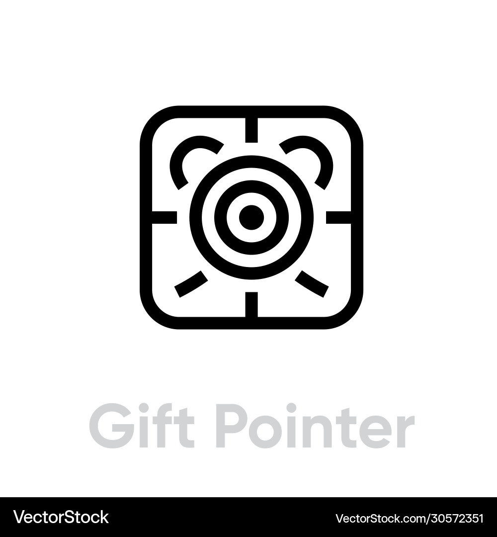 Gift pointer personal targeting icon editable Gift pointer personal targeting icon editable vector image