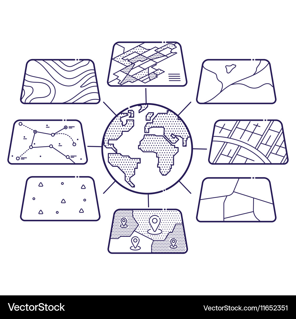 Gis concept data layers for infographic Vector Image