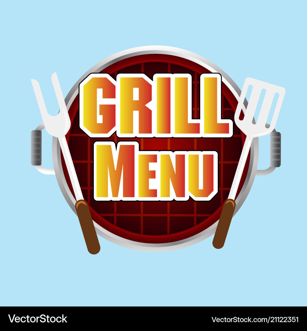 Grill menu top view background image vector image