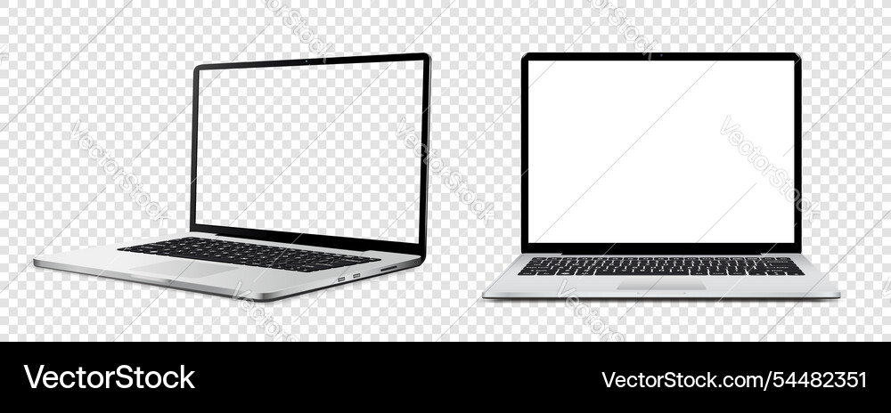 Laptop computer with white and empty screen Laptop computer with white and empty screen vector image