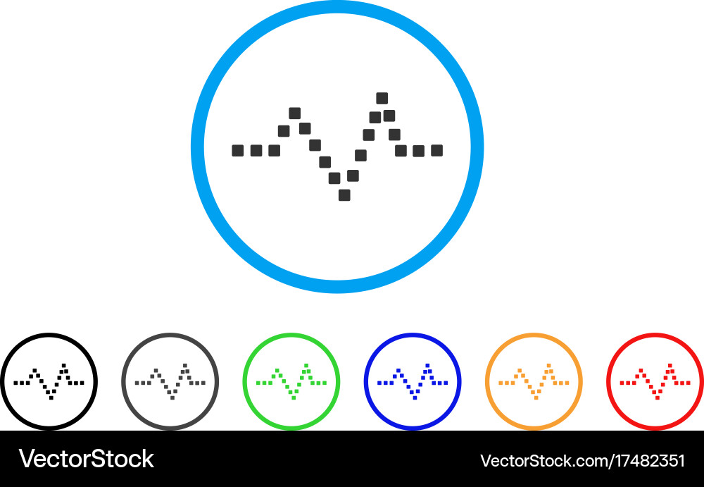 Pulse chart rounded icon vector image