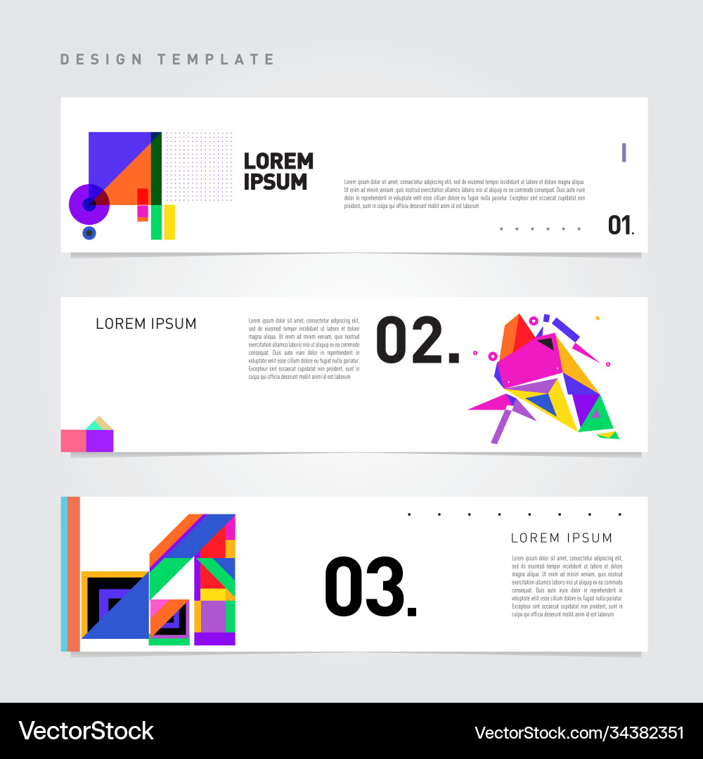 Set abstract banner web design template retro Set abstract banner web design template retro vector image
