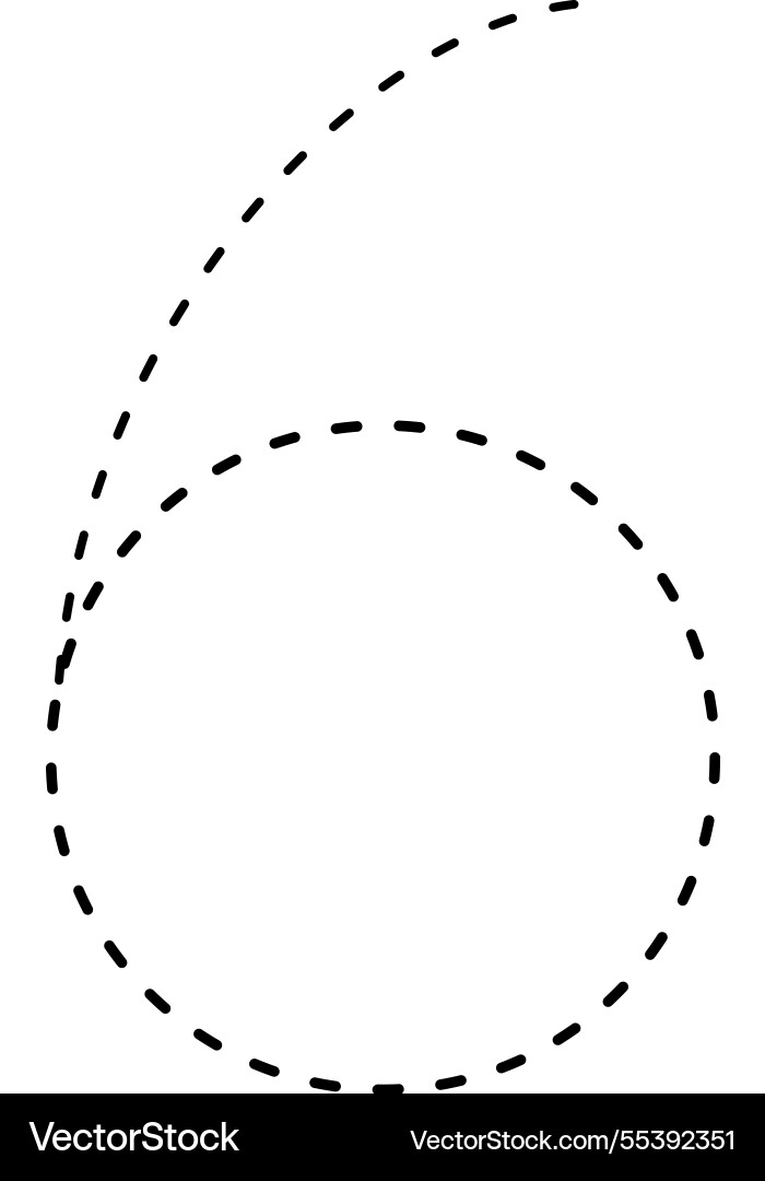 Tracing number 6 prewriting dotted line math Tracing number 6 prewriting dotted line math vector image