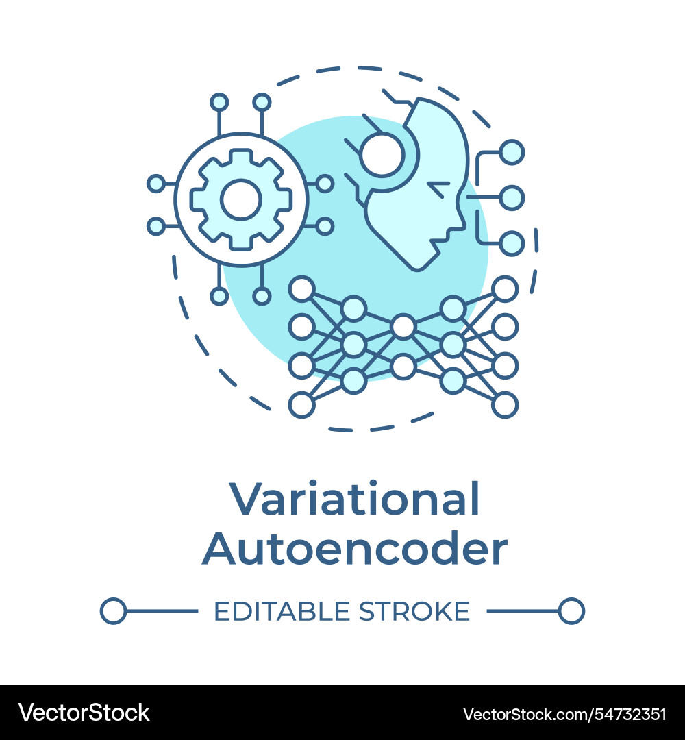 Variation autoencoder soft blue concept icon Variation autoencoder soft blue concept icon Vektorbild