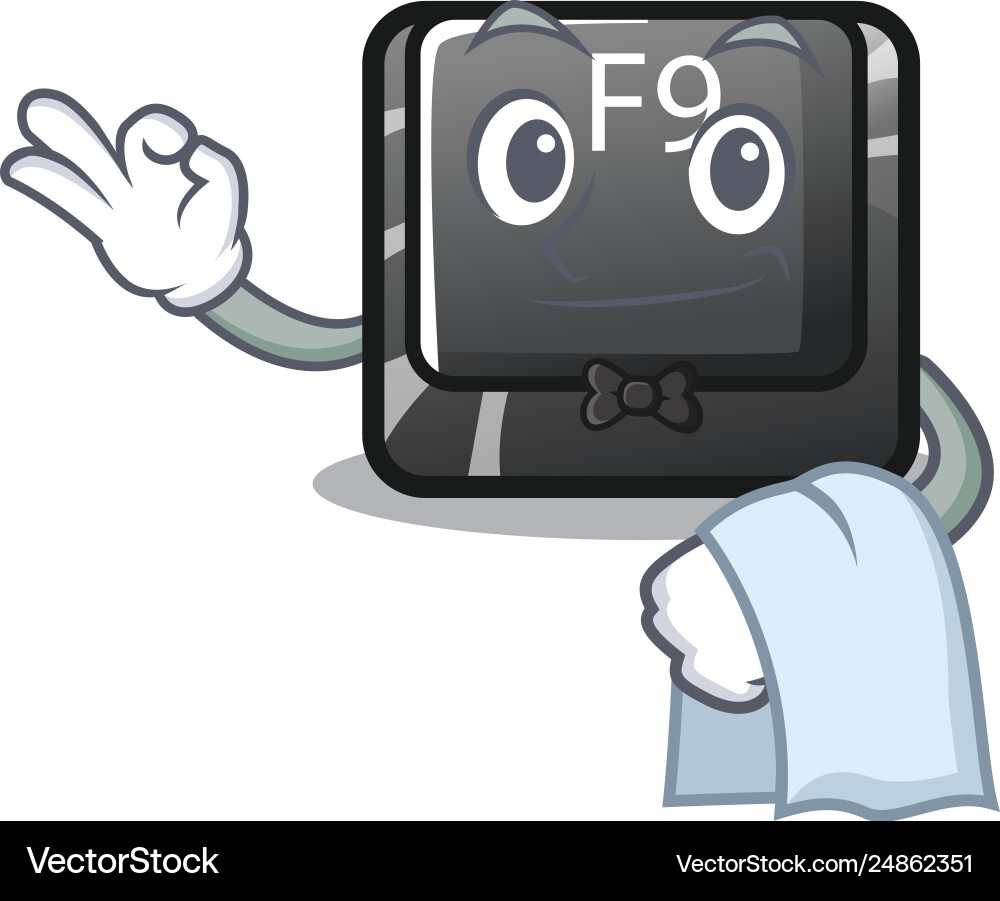Waiter button f9 in character shape vector image