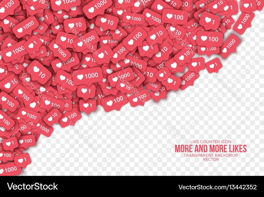 3d like counter icons abstract background 3d like counter icons abstract background vector image