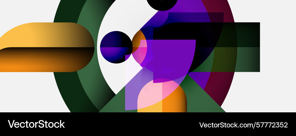 Abstract composition overlapping shapes create Vector Image