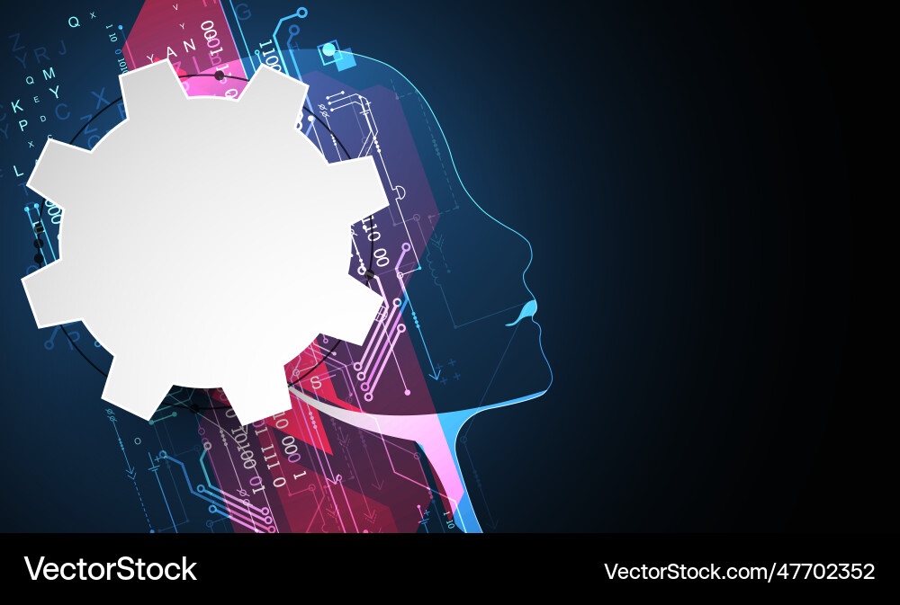 Artificial intelligence technical background Artificial intelligence technical background Vector Image
