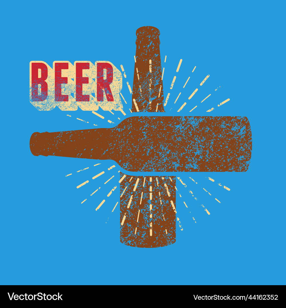 Bierflaschen cheers vintage style grunge poster Bierflaschen cheers vintage style grunge poster vektorbild