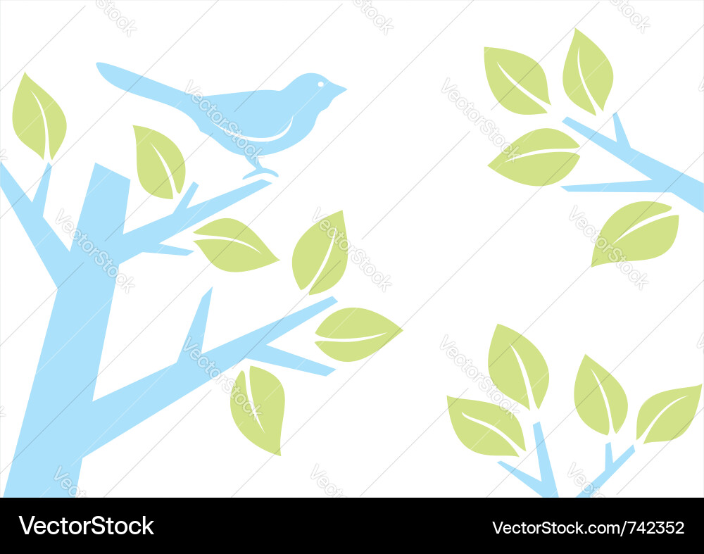 Bird on tree branch Vector Image