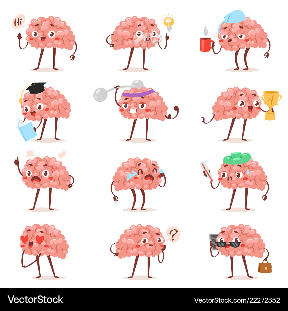 Brainy Character - Emotion Set vector image