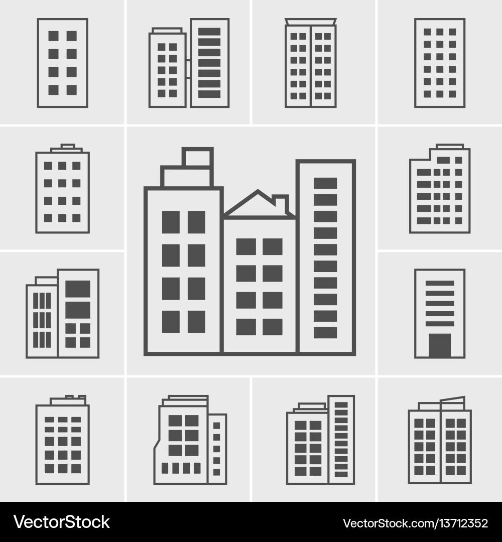 Building Icon Set vector image