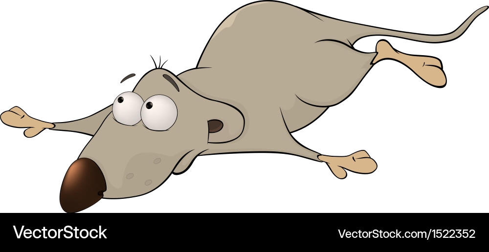 Cartoon Rat Lying Down Vector Image