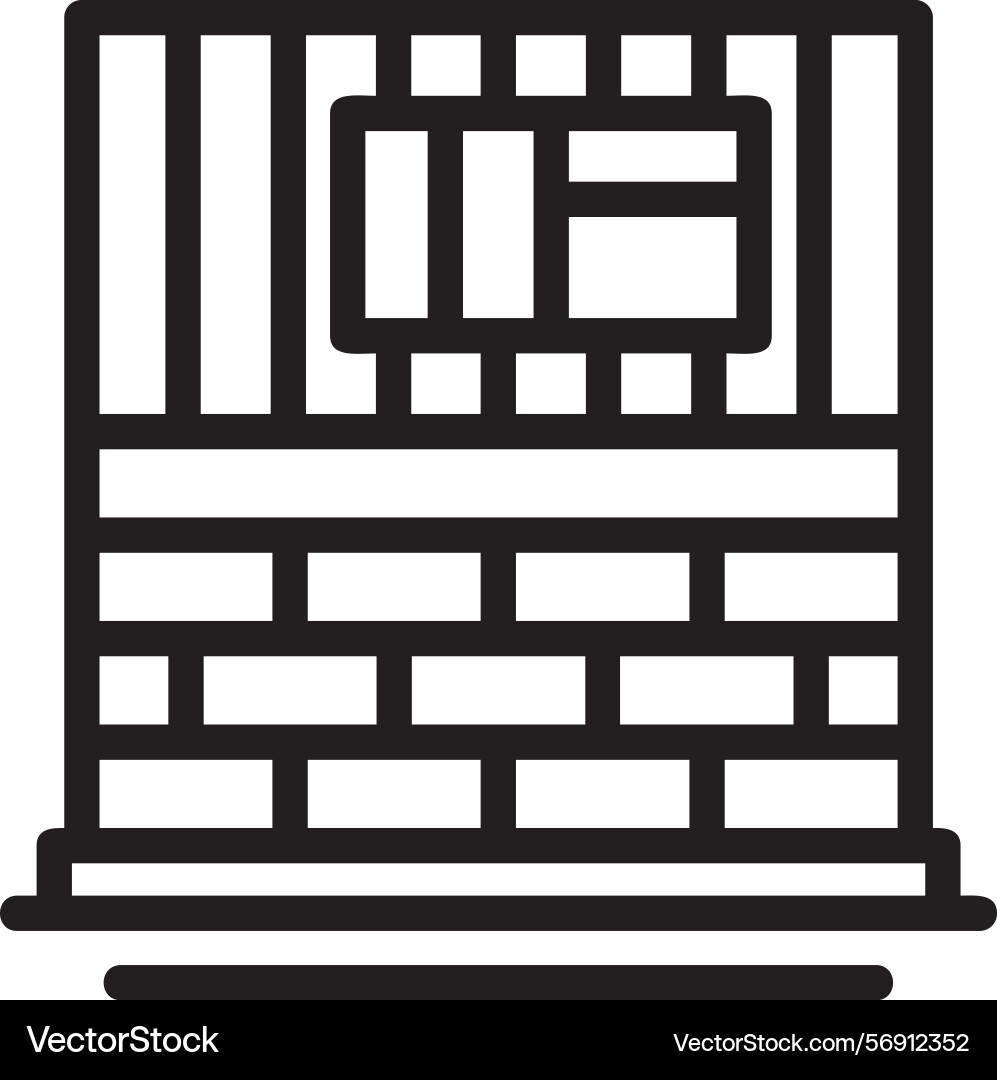 Exterior cladding linear style icon design Vector Image