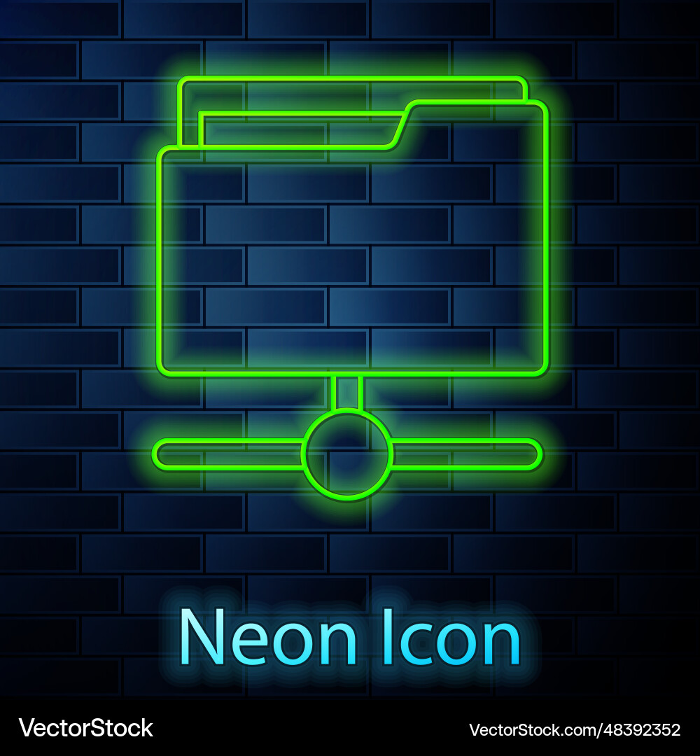 Glowing neon line ftp folder icon isolated Glowing neon line ftp folder icon isolated vector image