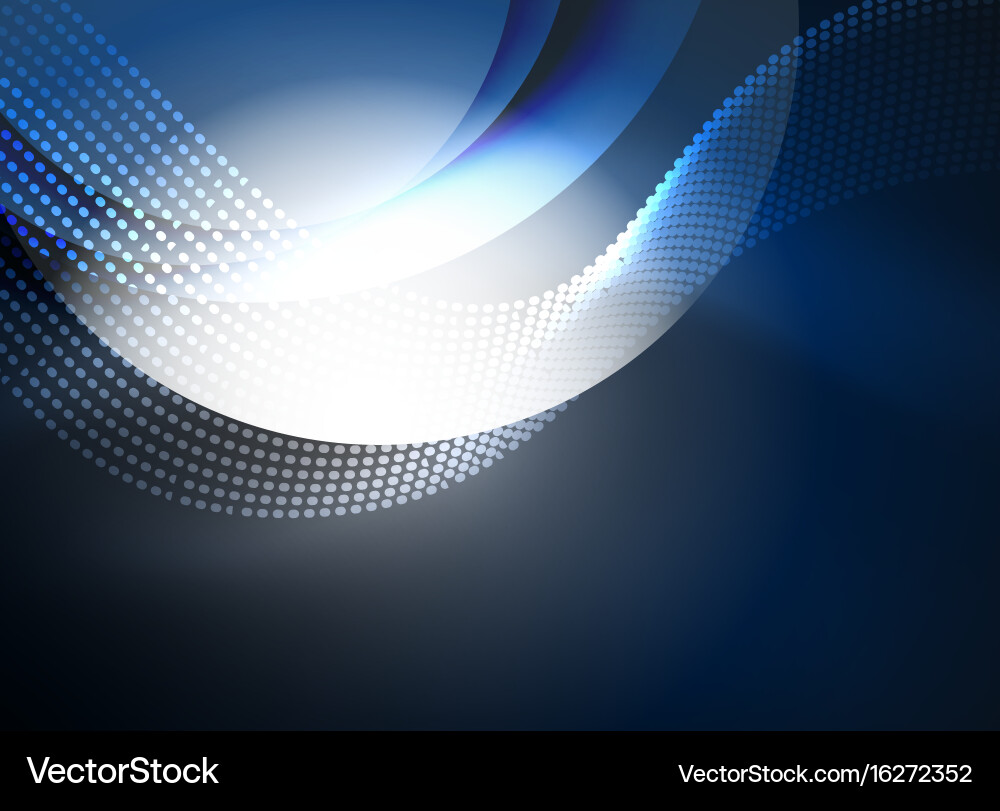 Glowing wave created with particles on dark color vector image