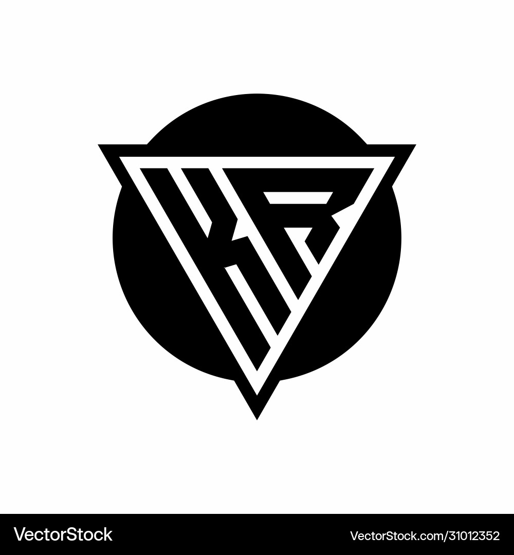 Kr logo with negative space triangle and circle Kr logo with negative space triangle and circle Vector Image