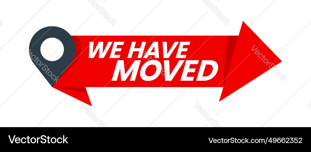 Move Location Icon - Red Arrow & Pin vector image